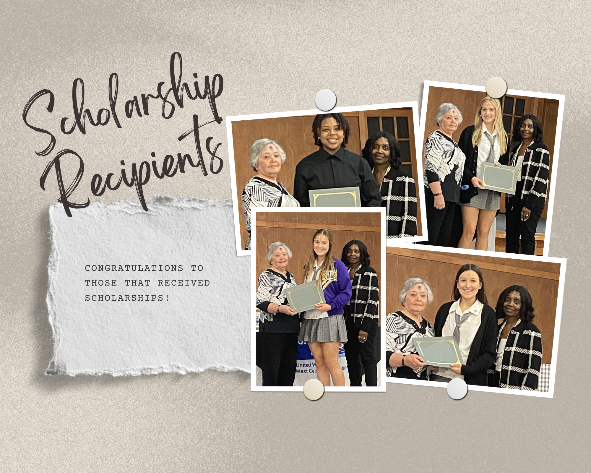 group of scholarship winners